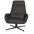 Black Leather Office Chair With Modern Design Curved Backrest And Comfortable Armrests