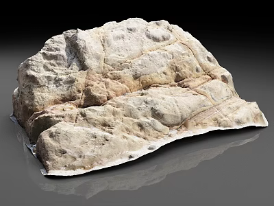 Natural Textured Rock Formation With Earthy Tones And Rough Surface Displayed On Gray Background 3d model
