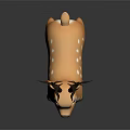 3D Deer Model with Brown Antlers White Spots and Orange Body Standing on Dark Background