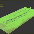 Detailed Wooden Boat Model Displayed on Red Platform with Yellow Support Frames