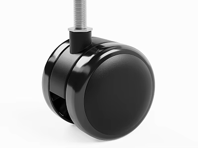Heavy Duty Black Caster Wheel With Metal Screw And Smooth Rolling Design 3d model