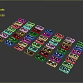 Pai Gow Chess and Cards Roulette Table Gambling Table Gambling Tools Items 3d model