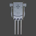 Triple Barrel Naval Gun Military Weapon With Metal Structure And Markings