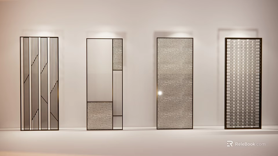 Modern Room Dividers With Stylish Patterns And Textured Designs For Interior 3d model