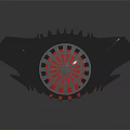 Futuristic Black Airplane With Red Glowing Elements Gear Structure And 3D Design
