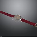 Stylish Pink Leather Strap Watch With Silver Case White Dial And Orange Hands