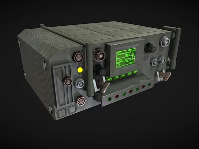 Industrial Green Commercial Equipment With Digital Display Control Knobs Metal Bolts And Buttons 3d model