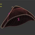 Black Pirate Hat Design With Orange X Mark And Decorative Accents