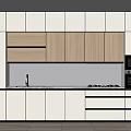 Modern Kitchen Interior With White Cabinets Wooden Upper Units Sink And Oven Appliances