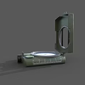 Military Weapon Equipment Green Open Compass With Dial And Button Features 3d model