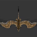 Mythical Winged Tiger Creature With Feathered Wings And Golden Fur Details