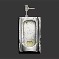 White Ceramic Urinal With Chrome Faucet For Home Bathroom Accessory 3d model