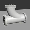 Silver Industrial Metal Y Shaped Faucet With Flange Connection And Bolts