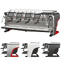 Sleek Kitchen Coffee Machine With Digital Displays Control Knobs And Various Color Choices 3d model