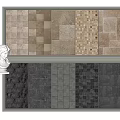 Various Pattern Floor Tiles With Brown Gray Colors And Different Textures For Interior Design 3d model
