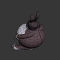 Chubby Cartoon Rabbit Game Movie Character With Large Ears White Belly And Gloves