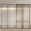 Silk Art Glass Screen Partition Light Luxury Screen Partition Silk Glass Screen Metal Screen Entrance Partition 3d model