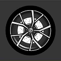 High Quality Silver Alloy Car Wheel Rim With Black Tire And Spoke Design