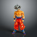 Silver Haired Ultra Instinct Goku Anime Game Character Action Figure With Muscular Build