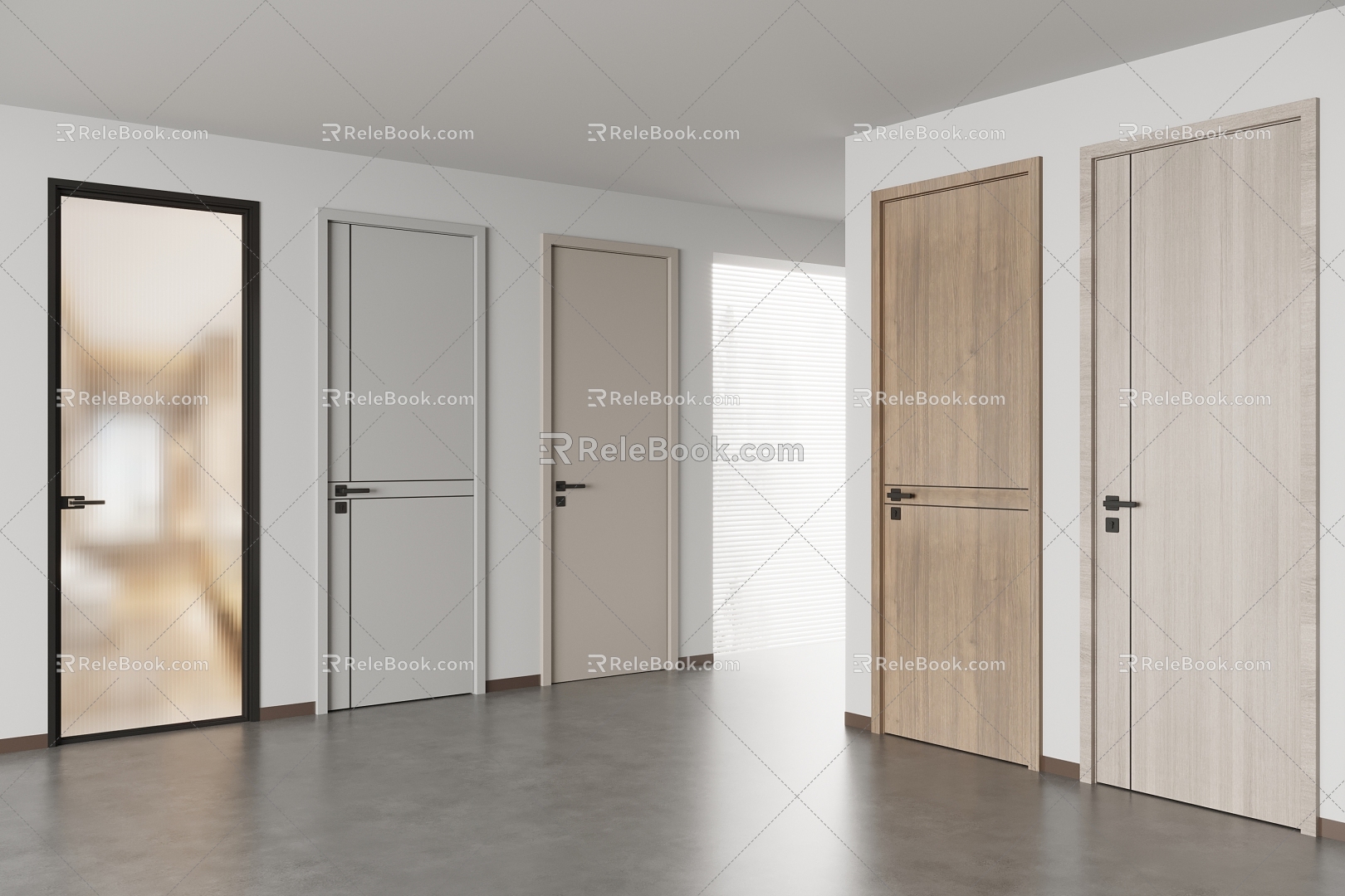 Modern Cream Air Door Room Door Bedroom Door Single Door Toilet Door 3d model