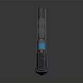 Futuristic Sci Fi Weapon With Blue Glowing Accents And Modern Tactical Design