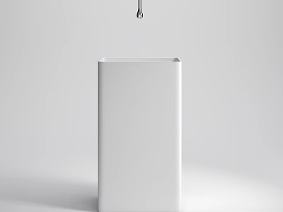 Sleek Contemporary White Washbasin With Minimalist Design And Water Drop Feature For Modern Bathroom 3d model