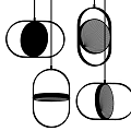 Modern Pendant Chandeliers with Circular and Oval Shapes in Black and White Design