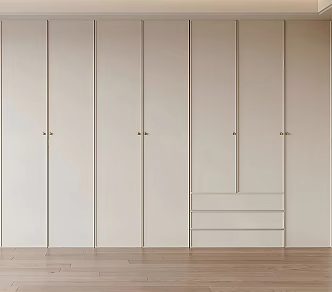 French skeleton line wall bed end white wardrobe 3d model