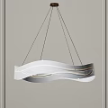 Modern Wavy Shaped Pendant Light With White Finish And Illuminated LED Glow