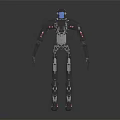Modern Humanoid Robot Design With Sleek Metallic Body Blue Accents And Standing Stance