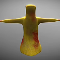 Yellow Humanoid Character With Smiley Face And Red Stains On Outstretched Arms
