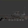 Two Camouflage Military Tanks 3D Model Design With Turret And Tracks