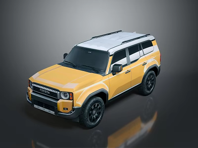 Stylish Yellow SUV With White Roof Black Wheels And Modern Front Grille Design 3d model