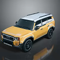 Stylish Yellow SUV With White Roof Black Wheels And Modern Front Grille Design