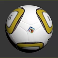 Adidas White And Yellow Soccer Ball With Triangular Patterns And Brand Logos