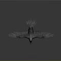 Paper Craft Bird With Outstretched Wings On Gray Background Display Artwork 3d model