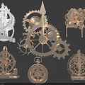 Mechanical Creature Characters With Intricate Gear Assemblies And Metallic Decorative Structures 3d model