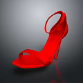 Elegant Red High Heels With Strappy Ankle Strap And Open Toe Design 3d model