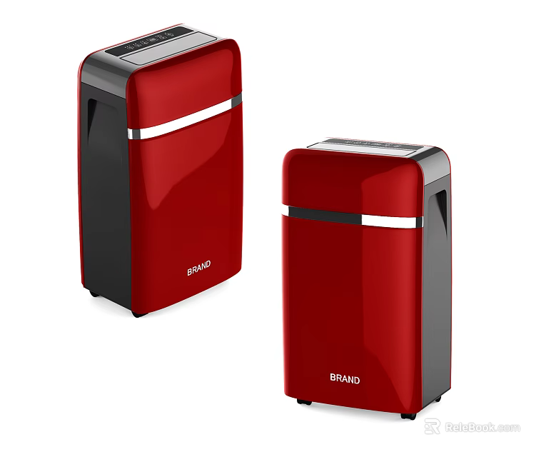 Red And Black BISINI Electric Shredder Daily Use Home Office Appliance 3d model 