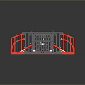 ECOTTA Industrial Machinery Attachment With Red And Gray Metal Frame Structure Design