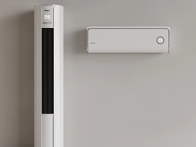 Modern Sleek White Tower And Wall Mounted Air Cooler Fans With Efficient Cooling Design 3d model