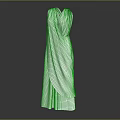 Elegant White Long Dress With Flowing Fabric And Drape Design