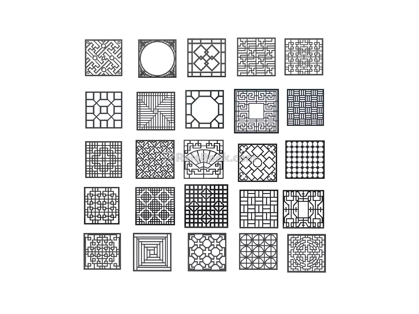 New Chinese-style cut-out window partition 3d model