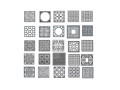 New Chinese-style cut-out window partition model