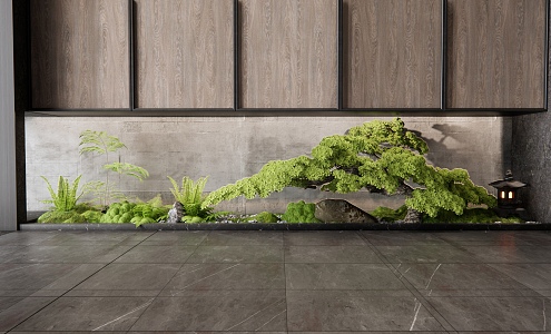 New Chinese Courtyard Landscape Sick Plant Landscape Fern Pine 3d model