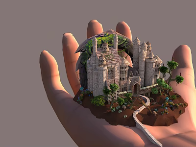 Modern Cartoon Scene Palm 3d model Modern Cartoon Scene Palm 3d model