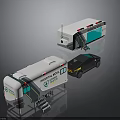 Central Bank Mobile Service Units With White Exterior And Support Vehicle