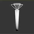 Luxury Diamond Ring with White Gold Band and Large Brilliant Sparkling Central Stone