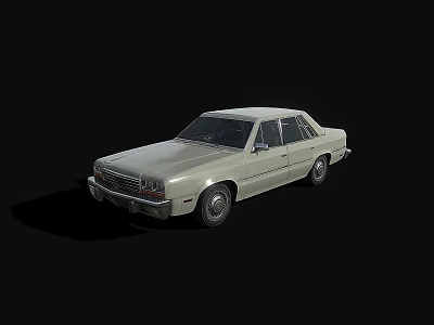 Classic Light Beige Four Door Sedan Car With Sleek Design And Retro Style 3d model