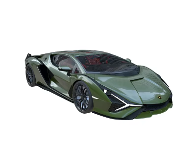 Green Luxury Sports Car With Sleek Exterior Red Interior And Unique Front Styling 3d model